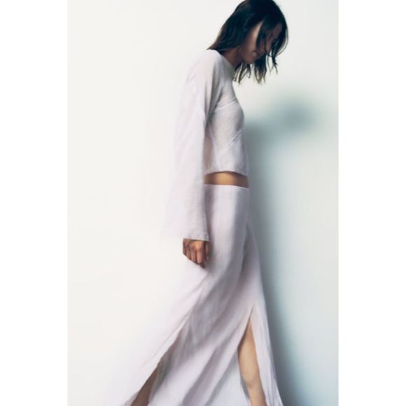 ZARA LONG SLIT SKIRT - Picture 3 of 10